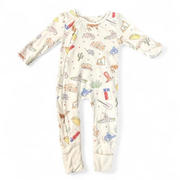 Nola Tawk Other - Nola Tawk Texas Kids Unisex Baby Sleeper‎ Organic Cotton Convertible Zipper PJs
